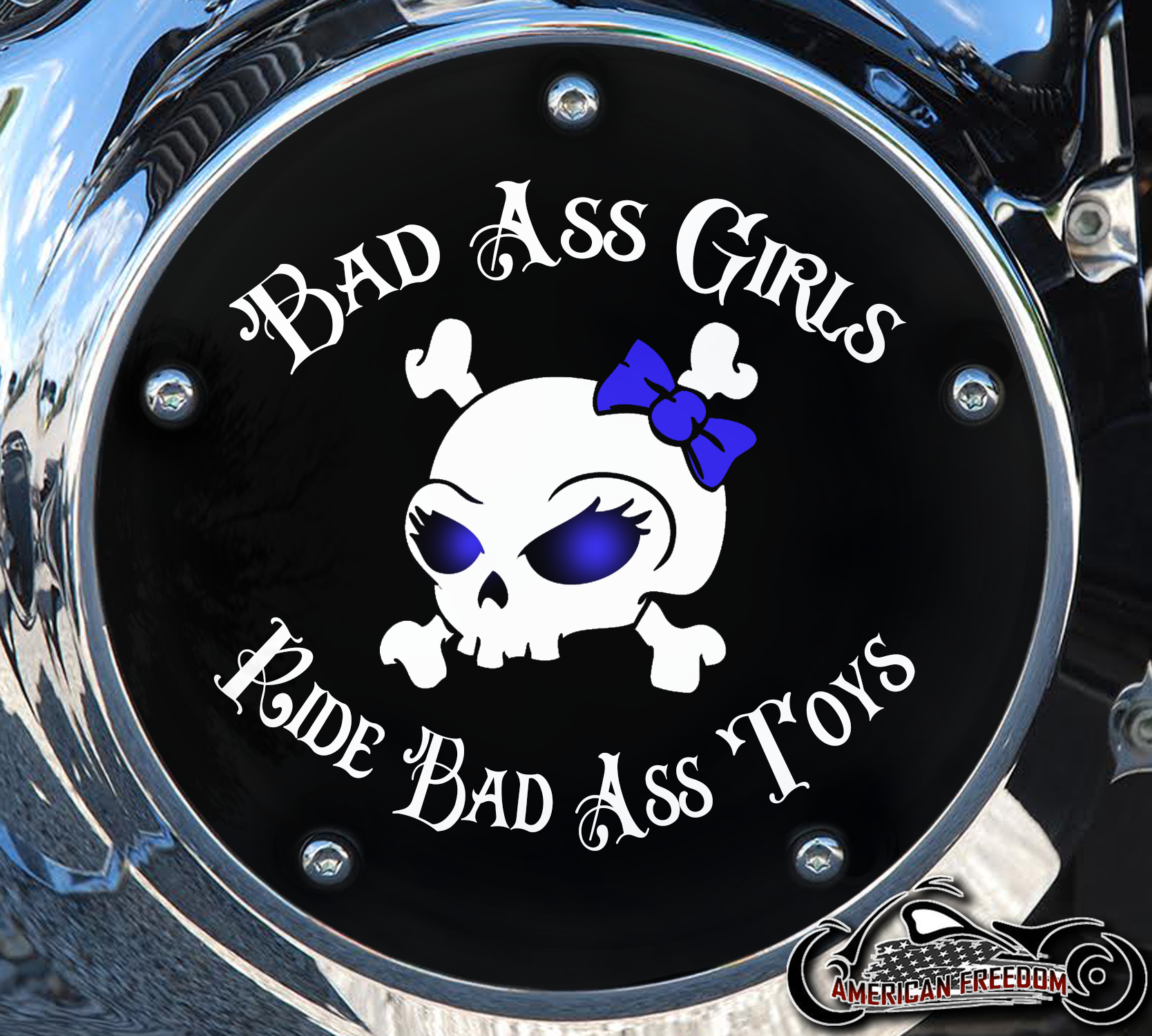 Custom Derby Cover - Bad Ass Girls Blue